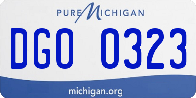 MI license plate DGO0323