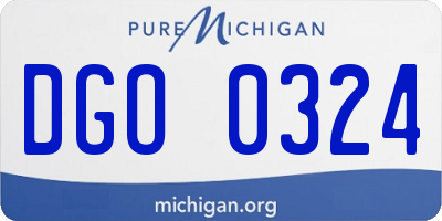 MI license plate DGO0324