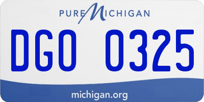 MI license plate DGO0325