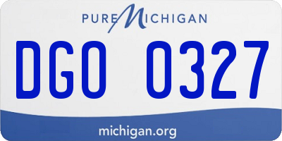 MI license plate DGO0327
