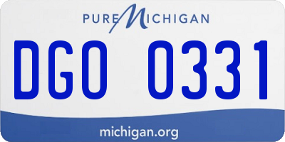 MI license plate DGO0331