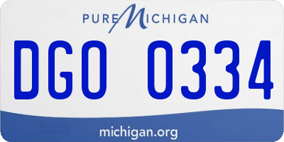 MI license plate DGO0334