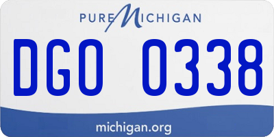 MI license plate DGO0338