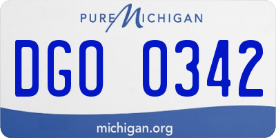 MI license plate DGO0342