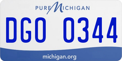 MI license plate DGO0344
