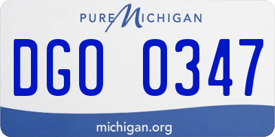 MI license plate DGO0347