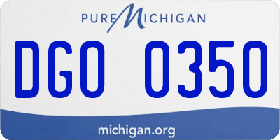 MI license plate DGO0350