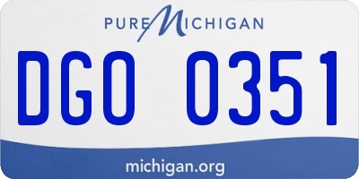 MI license plate DGO0351