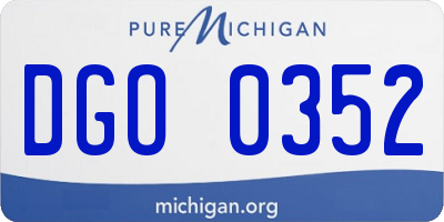 MI license plate DGO0352