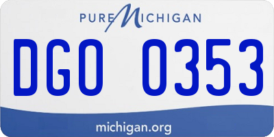 MI license plate DGO0353