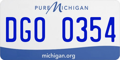 MI license plate DGO0354