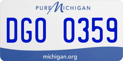 MI license plate DGO0359