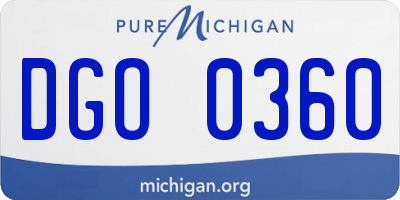 MI license plate DGO0360