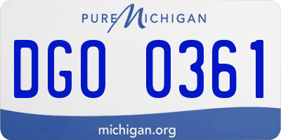 MI license plate DGO0361