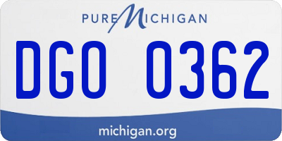 MI license plate DGO0362