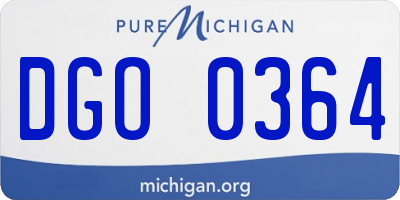 MI license plate DGO0364
