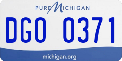 MI license plate DGO0371
