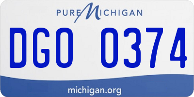 MI license plate DGO0374