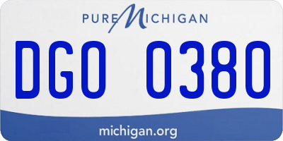 MI license plate DGO0380