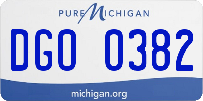 MI license plate DGO0382