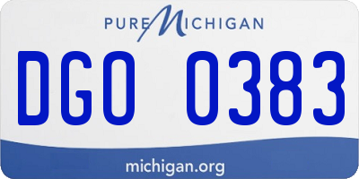 MI license plate DGO0383