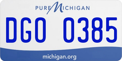 MI license plate DGO0385
