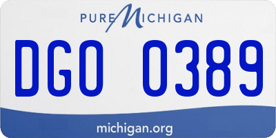 MI license plate DGO0389