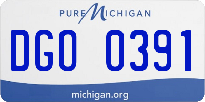 MI license plate DGO0391