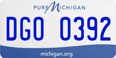 MI license plate DGO0392