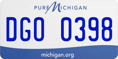 MI license plate DGO0398
