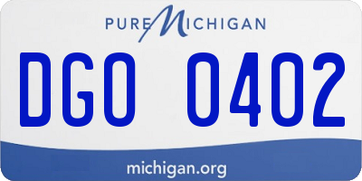 MI license plate DGO0402