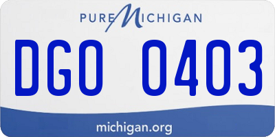 MI license plate DGO0403