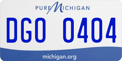 MI license plate DGO0404
