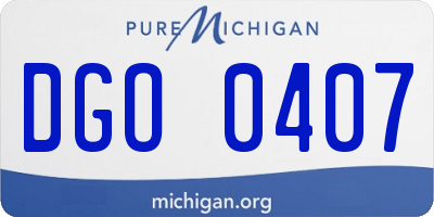 MI license plate DGO0407