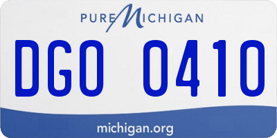 MI license plate DGO0410