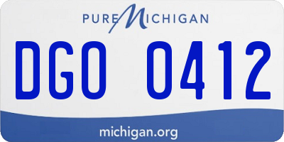 MI license plate DGO0412