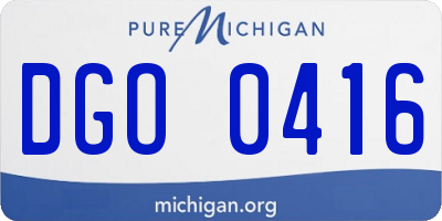 MI license plate DGO0416