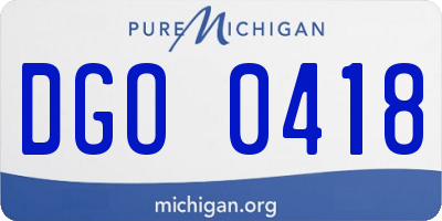 MI license plate DGO0418