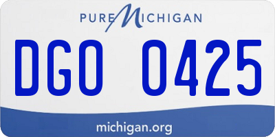 MI license plate DGO0425