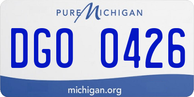 MI license plate DGO0426