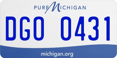 MI license plate DGO0431