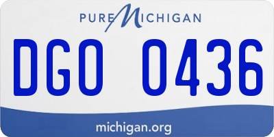MI license plate DGO0436