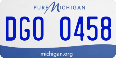 MI license plate DGO0458