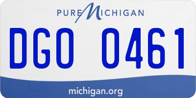 MI license plate DGO0461