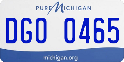 MI license plate DGO0465
