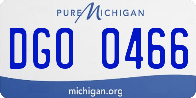 MI license plate DGO0466