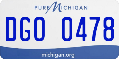 MI license plate DGO0478