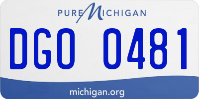 MI license plate DGO0481