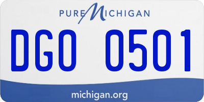 MI license plate DGO0501