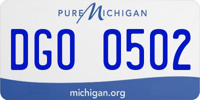 MI license plate DGO0502
